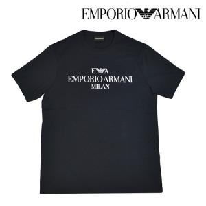 EMPORIO ARMANI エンポリオアルマーニ 3G1TM4 1JHRZ 0920 ダークネイビー 濃紺 ロゴTシャツ 半袖 クルーネック ギフト｜kousei-brand