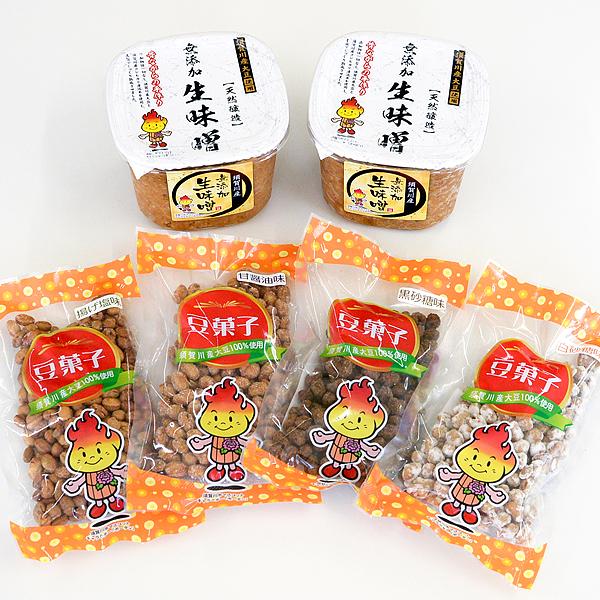 天然醸造 無添加生味噌800g2個と豆菓子4種 生みそ 味噌 手づくり 熟成 無添加 大豆 粒あり ...