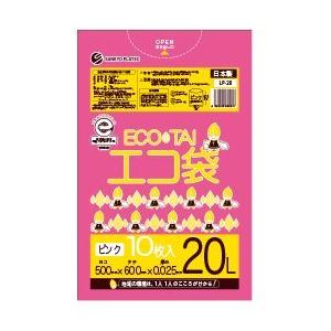 ゴミ袋 20L 500x600x0.025厚 ピンク 10枚x100冊/箱 LLDPE素材 (ピンク 厚さ0.025mm)の商品画像