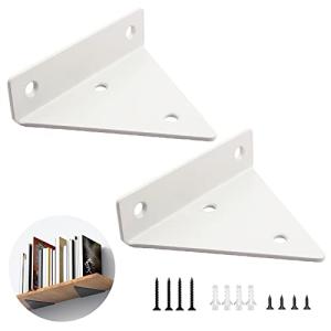 Hiitom 棚受け 三角金具 L字型 棚支え 2本セット ステンレス 鋼ブラケット アクセサリー130*140mm 壁掛け 吊り棚金具 収納 ネジ付