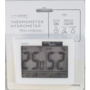 ＭＡＧ　時計付　デジタル温度湿度計　スカイ　ＴＨ−１０９　ＷＨ−Ｚ　ホワイト