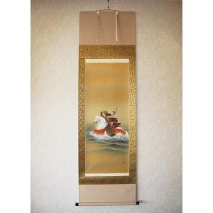 掛け軸 武者（黒馬）森 雪堂 掛け軸 武者（黒馬）森 雪堂 kouyu-info_ms139320k