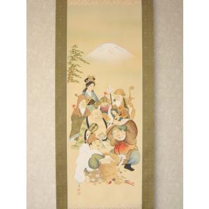 掛け軸 掛軸 七福神 今井真秋 (真作・新品)の詳細画像1