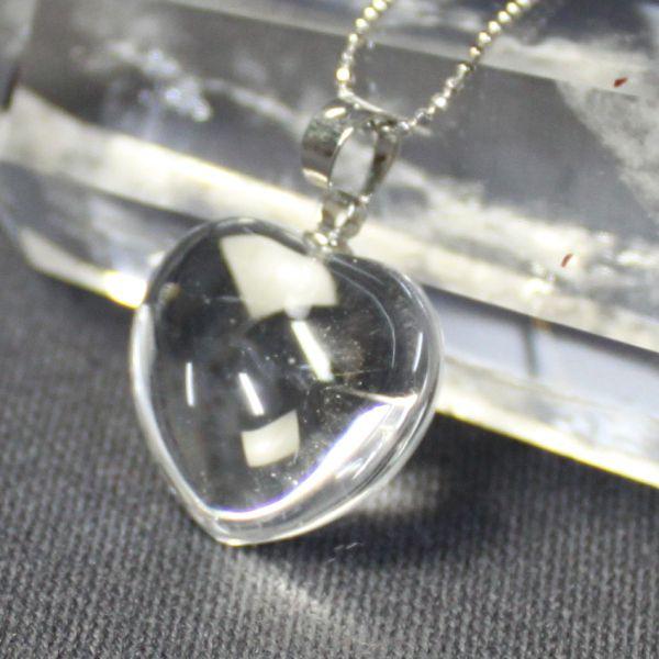 ハート型ペンダントトップ 水晶 ネックレストップ アクセサリー 天然石 パワーストーン 風水 202...