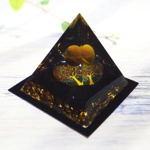 オルゴナイト ピラミッド型 ブラックオニキス 天然石 癒し