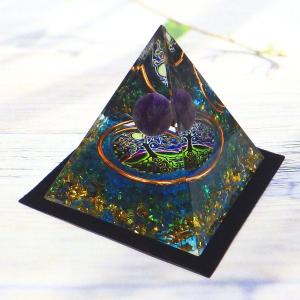 天然石 オルゴナイト ピラミッド シュンガイト メタトロンキューブ