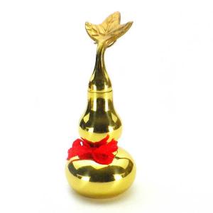 風水 ひょうたん 瓢箪 置物 桃花瓶 寝室 縁起物 開運 恋愛運アップ グッズ 2025 ( 銅製 葫蘆フールー桃花瓶 ミニ )