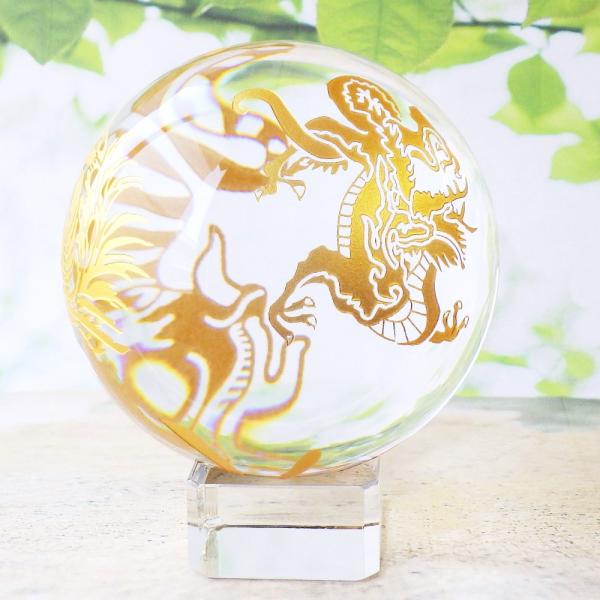 人工水晶玉 四神相応 置物 四神獣 水晶 丸玉 風水 白虎 青龍 玄武 朱雀 開運 グッズ インテリ...