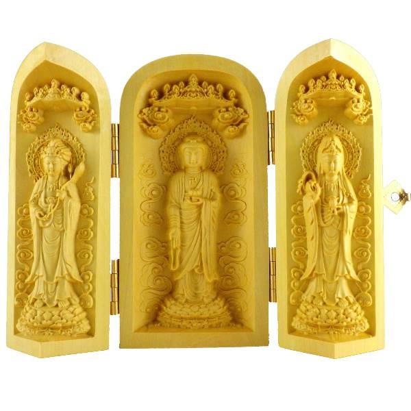 木彫り彫刻 木彫り 仏像 ツゲ 柘植 阿弥陀仏 縁起物 風水 置物 インテリア 開運グッズ 風水グッ...