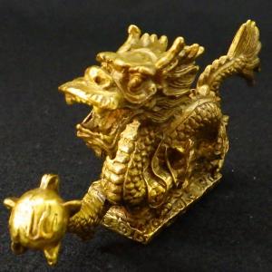 龍の置物 玄関 干支 金 銅製 5本爪 金色 ...の詳細画像1