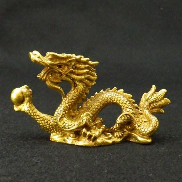 龍の置物 玄関 干支 金 銅製 5本爪 金色 ゴールド かわいい 龍置物 風水 龍 置物 真鍮 五本...