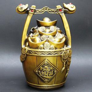 元宝 牛鈴 古銭 銅製置物 金属製置物 招財アイテムセット 初めての風水