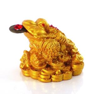 三脚蛙 三本足 カエル 置物 風水 玄関 縁起...の詳細画像1