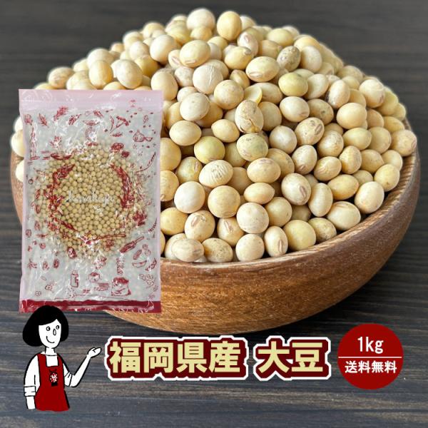 福岡県産大豆《ふくよかまる・特定加工用大豆合格・小粒》1kg / チャック付 令和5年産 ポイント利...