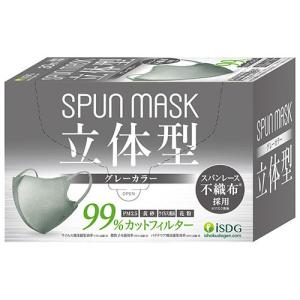 立体型スパンレース不織布カラーマスク（グレー）30枚入り（個別包装）｜koyama-p