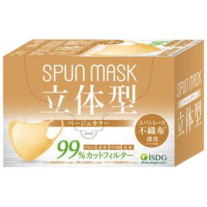 立体型スパンレース不織布カラーマスク（ベージュ）30枚入り（個別包装）