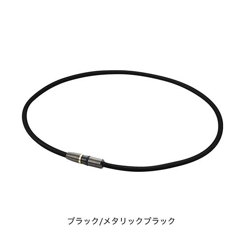 【メール便発送・送料無料】RAKUWA磁気チタンネックレス BULLET ブラック/メタリックブラッ...
