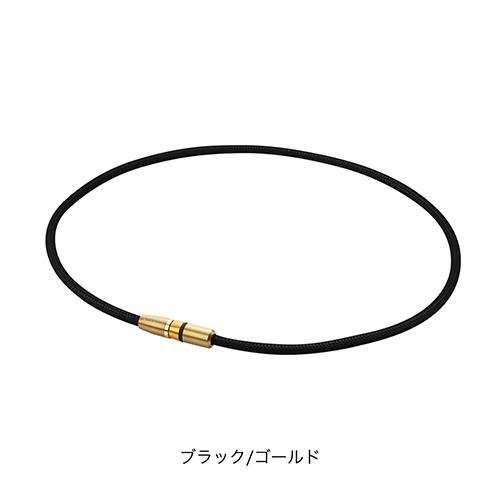 【メール便発送・送料無料】RAKUWA磁気チタンネックレス BULLET ブラック/ゴールド 50c...