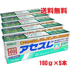 【緑色】【限定ハブラシ3本付き・5個セット】佐藤製薬 アセスL 160ｇ×5個【第3類医薬品】【優】｜koyama-p