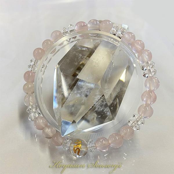 ローズクォーツ スリム 6ミリ ＆ シンプル ブレスレット 腕輪 不動 8ミリ 水晶 厄除け お守り...