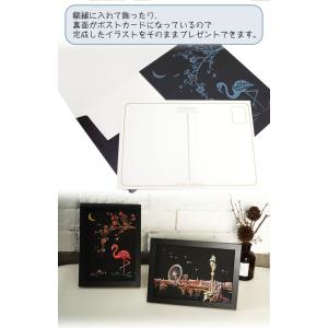 スクラッチアート ポストカード 建物 花 動物...の詳細画像4