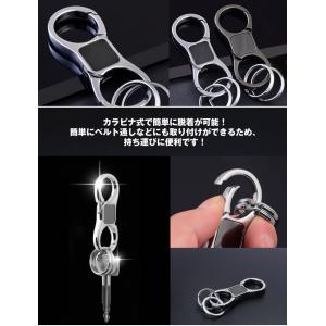 ダブルリング キーホルダー キーリング カラビ...の詳細画像1