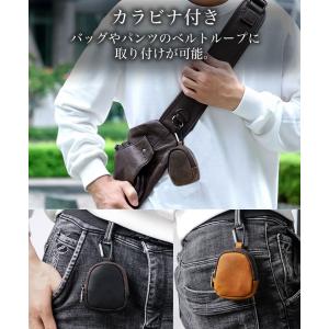 カラビナ付き ミニポーチ 本革 牛革 ポーチ ...の詳細画像2