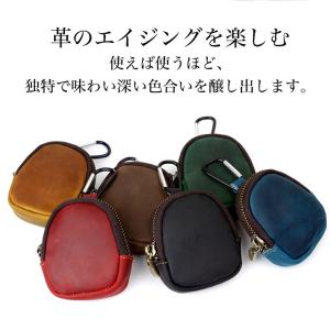 カラビナ付き ミニポーチ 本革 牛革 ポーチ ...の詳細画像5