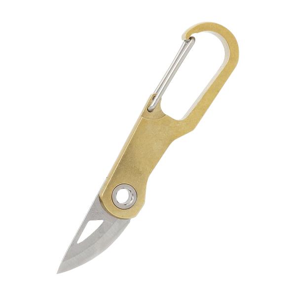 カッターナイフ カラビナ付き キーホルダー キーリング ポータブル カッター 真鍮製 コンパクト 軽...