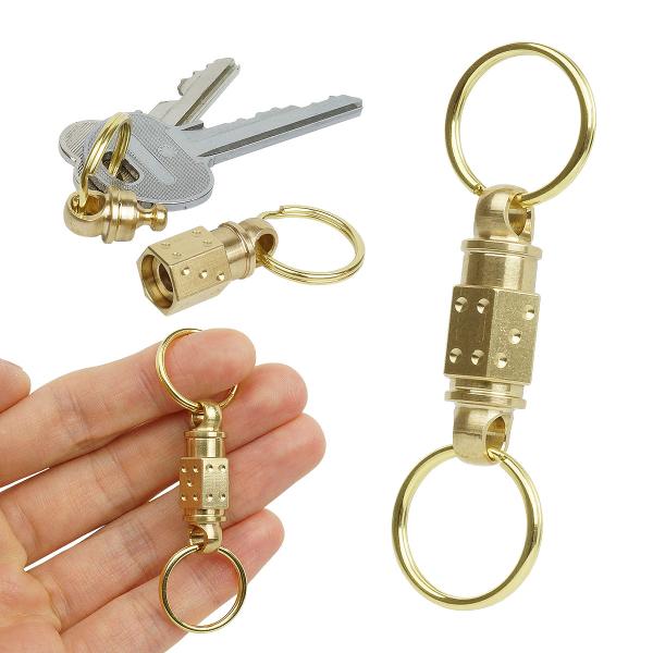 キーホルダー キーリング 真鍮製 分離型 着脱式 軽量 小型 アウトドア 鍵 カギ 持ち運び便利 取...