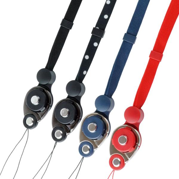 着脱式 ネックストラップ 3in1 スマホ スマートフォン 携帯 落下防止 ワンタッチ着脱 首掛け ...