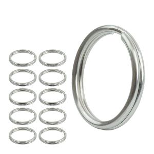 二重リング キーリング 10個セット ステンレス 外径20mm 内径17mm 二重カン キーホルダー 連結 金具 パーツ アクセサリー 小型 鍵 カギ シルバー