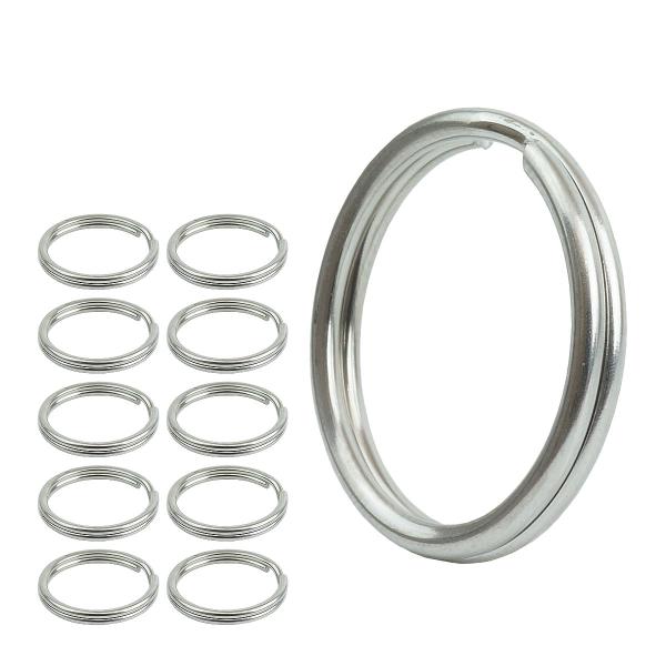二重リング キーリング 10個セット ステンレス 外径20mm 内径17mm 二重カン キーホルダー...