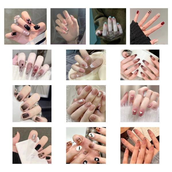 ネイルチップ 24枚セット セルフネイル パーツ ショート ロング デザインチップ ジェルネイル ニ...