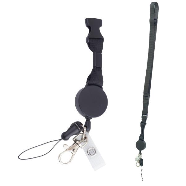 首掛けストラップ ネックストラップ リール メンズ レディース ビジネス カジュアル 社員証 スナッ...