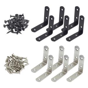 棚受け 金具 65mm L字 ブラケット DIY アイアン アングル 6個セット ステンレス 頑丈 ラック リノベーション L型 地震 家具 固定 補強 補修 パーツ 便利 ネジ
