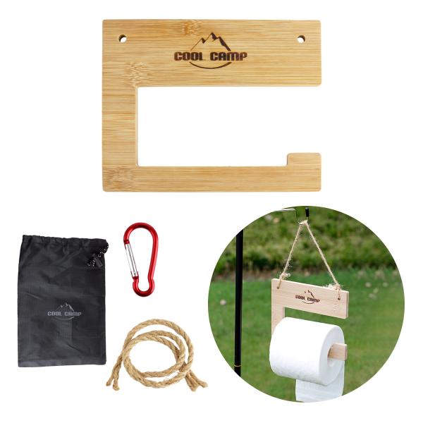 ロールペーパーホルダー 木製 ウッド 吊り下げ 簡単 設置 トイレットペーパー ホルダー カラビナ ...