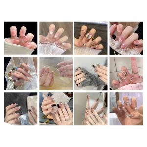 ネイルチップ 24枚セット シンプル グラデーション ショート ロング ネイル初心者 ニュアンス チップ プチプラ 簡単 かわいい リボン ストーン ハート パーツ