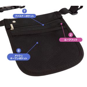 エプロンバッグ ナースポーチ 薄型 ウエストポ...の詳細画像4