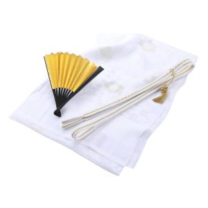 縫取 留袖用 帯揚げ・帯締め・扇子・金の亀 4点セット