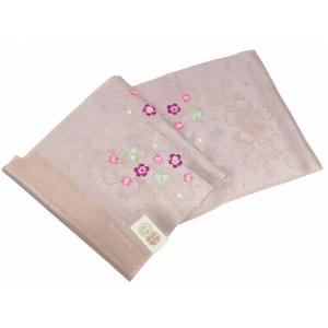 丹後ちりめん 振袖用 正絹 さくら 刺繍入り ラメ入り 帯揚げ 灰紫 ah-111