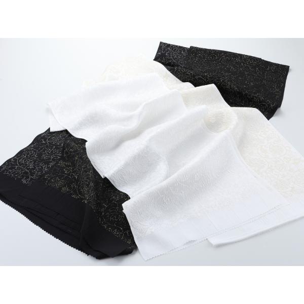 日本製 留袖 振袖用 正絹 帯揚げ 花 更紗柄 黒 白 全4タイプ ah-257 定番 t