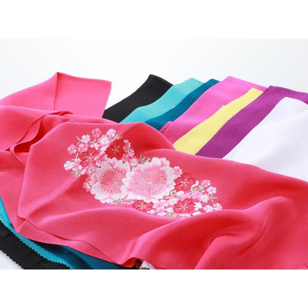 振袖用 正絹 丹後ちりめん さくら 刺繍入り 帯揚げ 全８色  ah-287