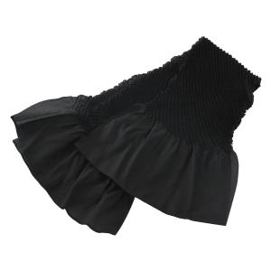 振袖用 ポリエステル 中抜き 絞り 帯揚げ ブラック ap-246