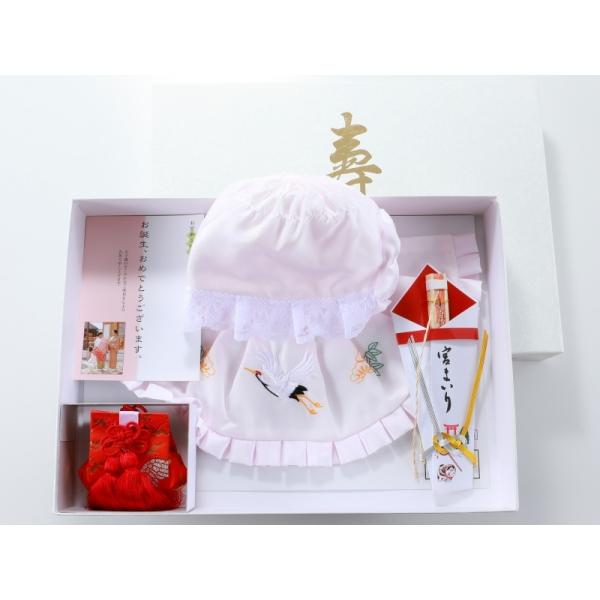 お宮詣り 正絹 フードセット 4点セット 女の子用 ピンク 日本製 1h-18