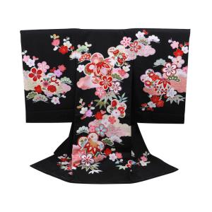 お宮参り 金刺繍入り 正絹 着物 長襦袢 セット 女児 女の子 子供