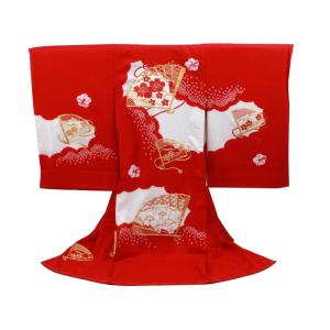 お宮参り 金駒刺繍入り 正絹 着物 長襦袢 セット 女児 女の子 子供 産