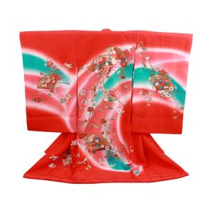 お宮参り でんちセット 男児 正絹 綿入り 一つ身 産着 日本製 90サイズ