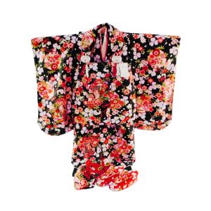 セール 絞り柄 疋田柄 七五三着物 3歳女の子 被布コートセット 8点