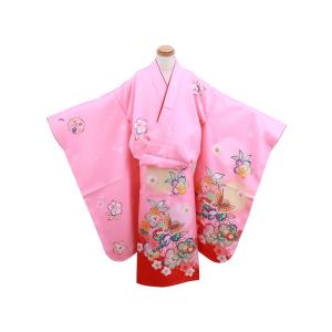 7歳用 フルセット 絵羽柄 四ッ身 着物 結び帯 大寸 箱せこセット